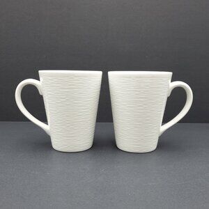 Noritake WoW Swirl Mugs Colorscapes White on White Textured Porcelain Mugs